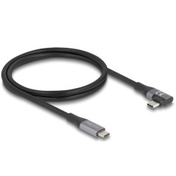 Delock - USB kabel - 24 pin USB-C (M) rovné do 24 pin USB-C (M) levý/pravý úhel - USB 3.2 / Thunderbolt 3 - 48 V - 5 A - 1 m