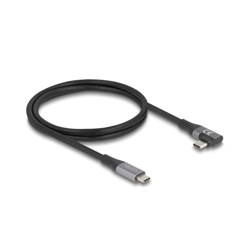 Delock - USB kabel - 24 pin USB-C (M) rovné do 24 pin USB-C (M) levý/pravý úhel - USB 3.2 / Thunderbolt 3 - 48 V - 5 A - 1 m