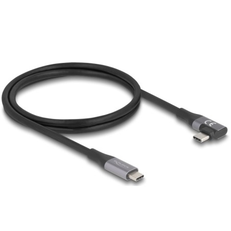 Delock - USB kabel - 24 pin USB-C (M) rovné do 24 pin USB-C (M) levý/pravý úhel - USB 3.2 / Thunderbolt 3 - 48 V - 5 A - 1 m