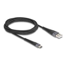 Delock - USB kabel - USB (M) do 24 pin USB-C (M) - USB 2.0 - 20 V - 3 A - 2 m - Podpora USB-C Power Delivery (60 W) - cerná