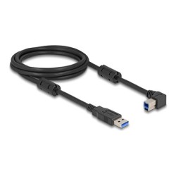 Delock - Kabel USB - USB typ A (M) rovné do USB Type B (M) levý úhel - USB 3.0 - 2 m - up to 5 Gbps data transfer rate - cerná