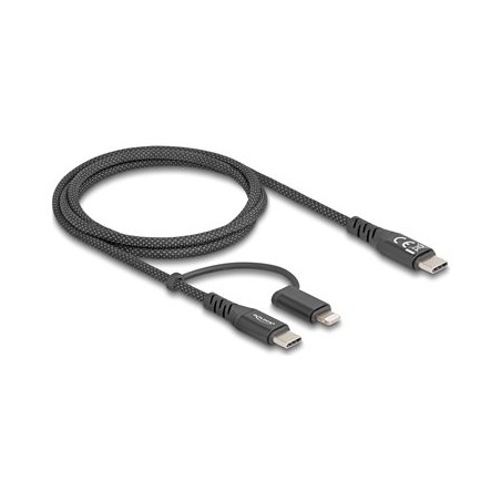 Delock - USB kabel - 24 pin USB-C (M) do Lightning, 24 pin USB-C (M) - USB 3.0 - 3 A - 1 m - Podpora USB-C Power Delivery (60