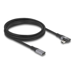 Delock - Prodlužovací USB kabel - 24 pin USB-C (M) levý/pravý úhel do 24 pin USB-C (F) - USB 2.0 / USB 3.2 / USB4 / Thunderbolt