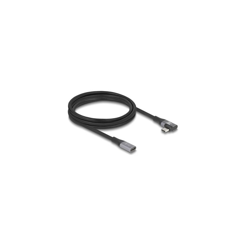 Delock - Prodlužovací USB kabel - 24 pin USB-C (M) levý/pravý úhel do 24 pin USB-C (F) - USB 2.0 / USB 3.2 / USB4 / Thunderbolt