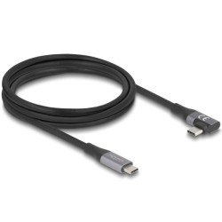 Delock - USB kabel - 24 pin USB-C (M) rovné do 24 pin USB-C (M) levý/pravý úhel - USB 3.2 / Thunderbolt 3 - 48 V - 5 A - 2 m