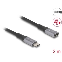 Delock - Prodlužovací USB kabel - 24 pin USB-C (M) do 24 pin USB-C (F) - USB 2.0 / USB 3.2 / USB4 / Thunderbolt 3 - 48 V - 5 A
