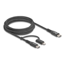 Delock - USB kabel - 24 pin USB-C (M) do Lightning, 24 pin USB-C (M) - USB 3.0 - 3 A - 2 m - Podpora USB-C Power Delivery (60