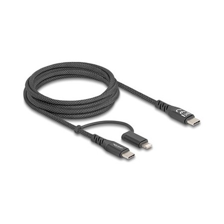 Delock - USB kabel - 24 pin USB-C (M) do Lightning, 24 pin USB-C (M) - USB 3.0 - 3 A - 2 m - Podpora USB-C Power Delivery (60