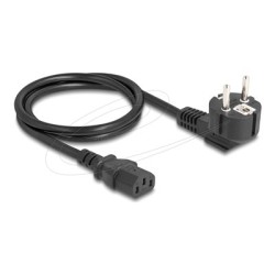 Delock - Elektrický kabel - power CEE 7/7 pravoúhlý do power IEC 60320 C13 - 250 V - 10 A - 1 m - cerná