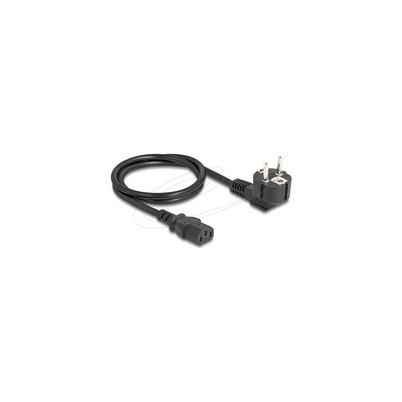 Delock - Elektrický kabel - power CEE 7/7 pravoúhlý do power IEC 60320 C13 - 250 V - 10 A - 1 m - cerná