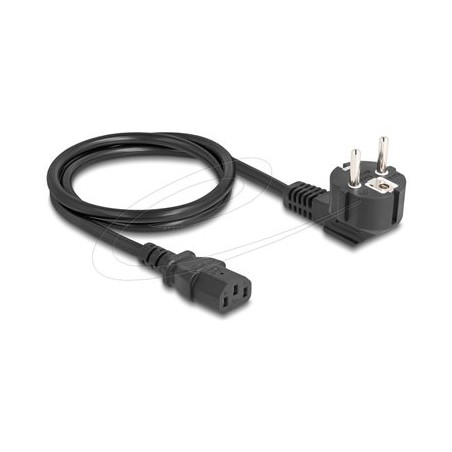 Delock - Elektrický kabel - power CEE 7/7 pravoúhlý do power IEC 60320 C13 - 250 V - 10 A - 1 m - cerná