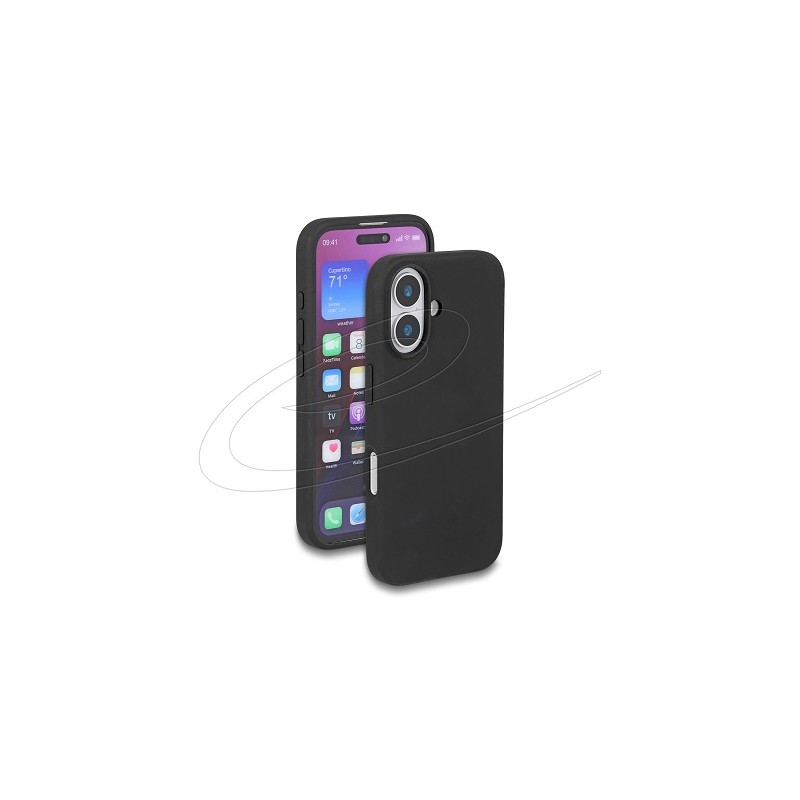 Delock - Zadní kryt pro mobilní telefon - silikon mekký na dotek, polykarbonát (PC) - cerná - pro Apple iPhone 16