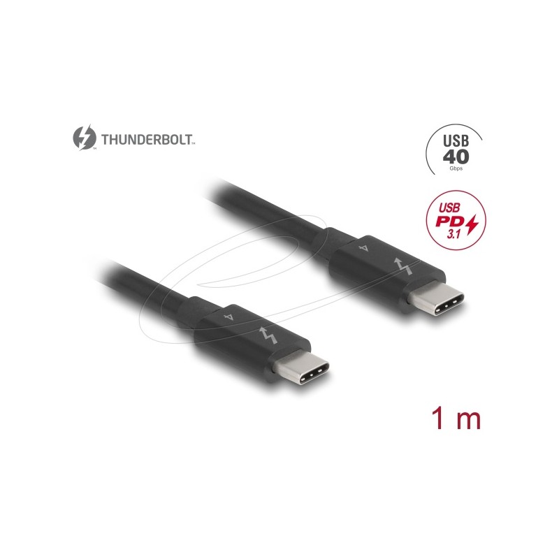 Delock - Kabel Thunderbolt - USB-C (M) do USB-C (M) - USB 3.0 / Thunderbolt 3 / PCIe 3.0 - 1 m - rychlost prenosu dat až 40