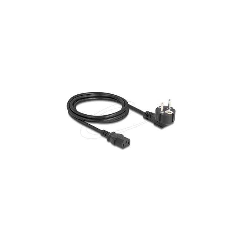 Delock - Elektrický kabel - power CEE 7/7 pravoúhlý do power IEC 60320 C13 - 250 V - 10 A - 2 m - cerná