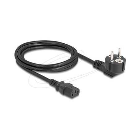 Delock - Elektrický kabel - power CEE 7/7 pravoúhlý do power IEC 60320 C13 - 250 V - 10 A - 2 m - cerná