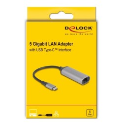 Delock - Sítový adaptér - USB-C - 10M/100M/1G/2.5G/5 Gigabit Ethernet x 1 - antracit