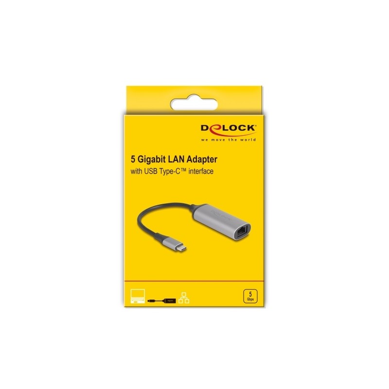 Delock - Sítový adaptér - USB-C - 10M/100M/1G/2.5G/5 Gigabit Ethernet x 1 - antracit
