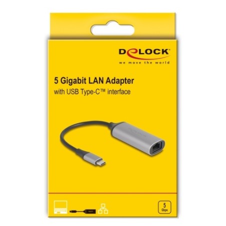 Delock - Sítový adaptér - USB-C - 10M/100M/1G/2.5G/5 Gigabit Ethernet x 1 - antracit
