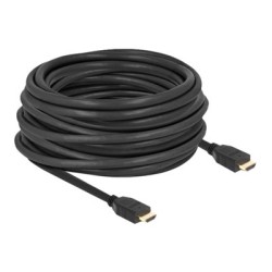 Delock - Vysoká rychlost - kabel HDMI s ethernetem - HDMI s piny (male) do HDMI s piny (male) - 12 m - cerná - podpora 8K60Hz