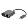 C2G USB C to Ethernet Adapter With Power Delivery - Black - Síťový adaptér - USB-C - Gigabit Ethernet x 1 - černá