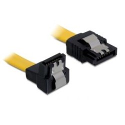 Delock - Kabel SATA - Serial ATA 150/300/600 - SATA (M) pravoúhlý do SATA (M) rovné - 30 cm - palcové svorky - žlutá