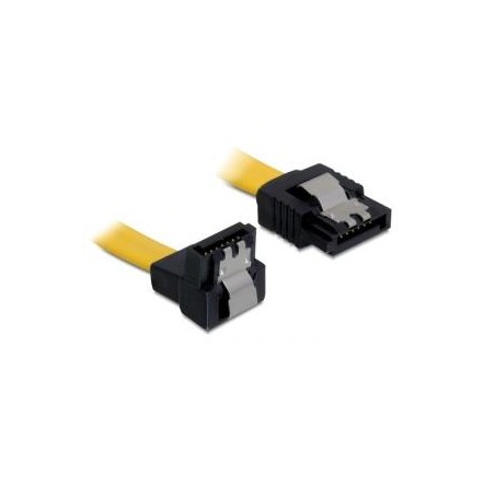 Delock - Kabel SATA - Serial ATA 150/300/600 - SATA (M) pravoúhlý do SATA (M) rovné - 30 cm - palcové svorky - žlutá