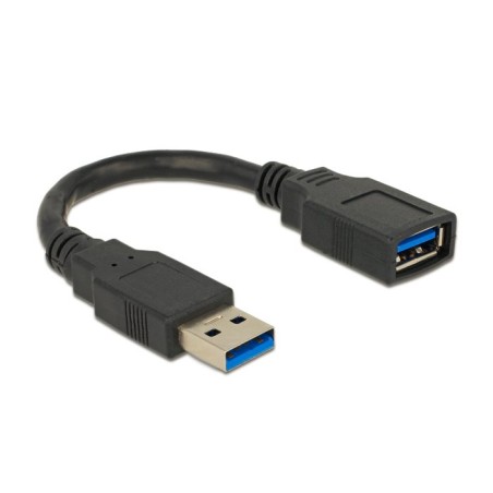 Delock - Prodlužovací šňůra USB - USB typ A (M) do USB typ A (F) - USB 3.0 - 15 cm - černá