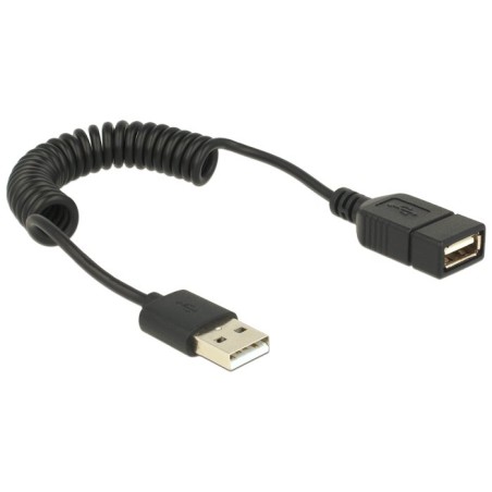 Delock - Prodlužovací šňůra USB - USB (M) do USB (F) - 60 cm - svinutý - černá