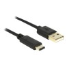 Delock - USB kabel - USB-C (M) do USB (M) - USB 2.0 - 3 A - 2 m - černá