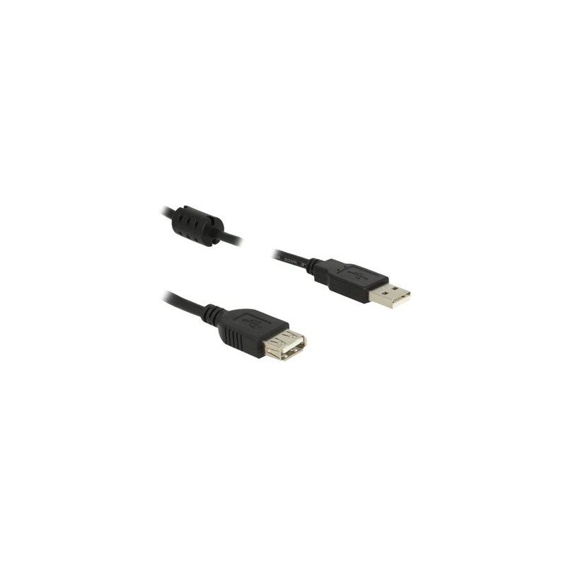 Delock - Prodlužovací šňůra USB - USB (F) do USB (M) - USB 2.0 - 50 cm - lisovaný - černá