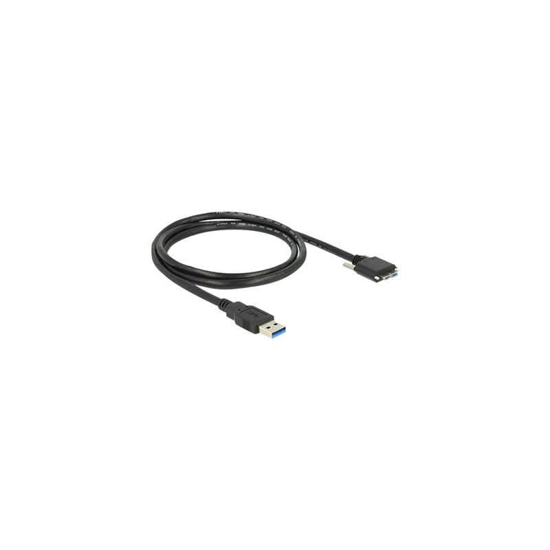 Delock - Kabel USB - Micro-USB typu B (M) do USB typ A (M) - USB 3.0 - 1 m - křídlové šrouby - černá