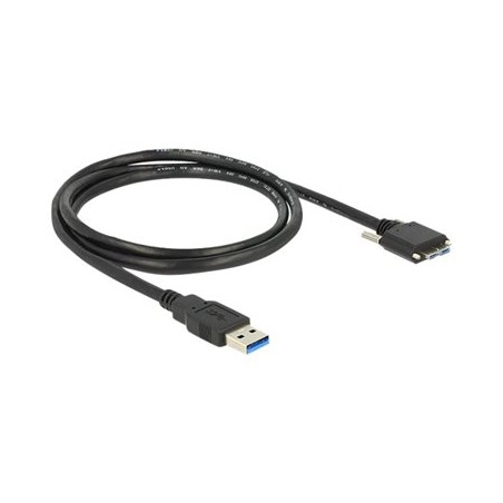 Delock - Kabel USB - Micro-USB typu B (M) do USB typ A (M) - USB 3.0 - 1 m - křídlové šrouby - černá