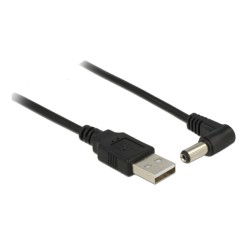 Delock - Elektrický kabel - DC jack 5,5 x 2,1 mm (M) do USB (pouze napájení) (M) - 1.5 m - 90° konektor