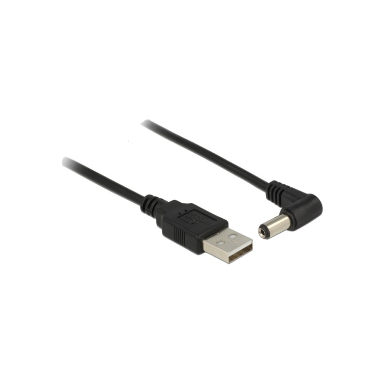 Delock - Elektrický kabel - DC jack 5,5 x 2,1 mm (M) do USB (pouze napájení) (M) - 1.5 m - 90° konektor