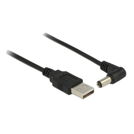 Delock - Elektrický kabel - DC jack 5,5 x 2,1 mm (M) do USB (pouze napájení) (M) - 1.5 m - 90° konektor
