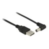 Delock - Elektrický kabel - DC jack 5,5 x 2,1 mm (M) do USB (pouze napájení) (M) - 1.5 m - 90° konektor
