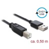 Delock Easy - Kabel USB - USB (M) reverzní do USB typ B (M) - USB 2.0 - 50 cm - černá