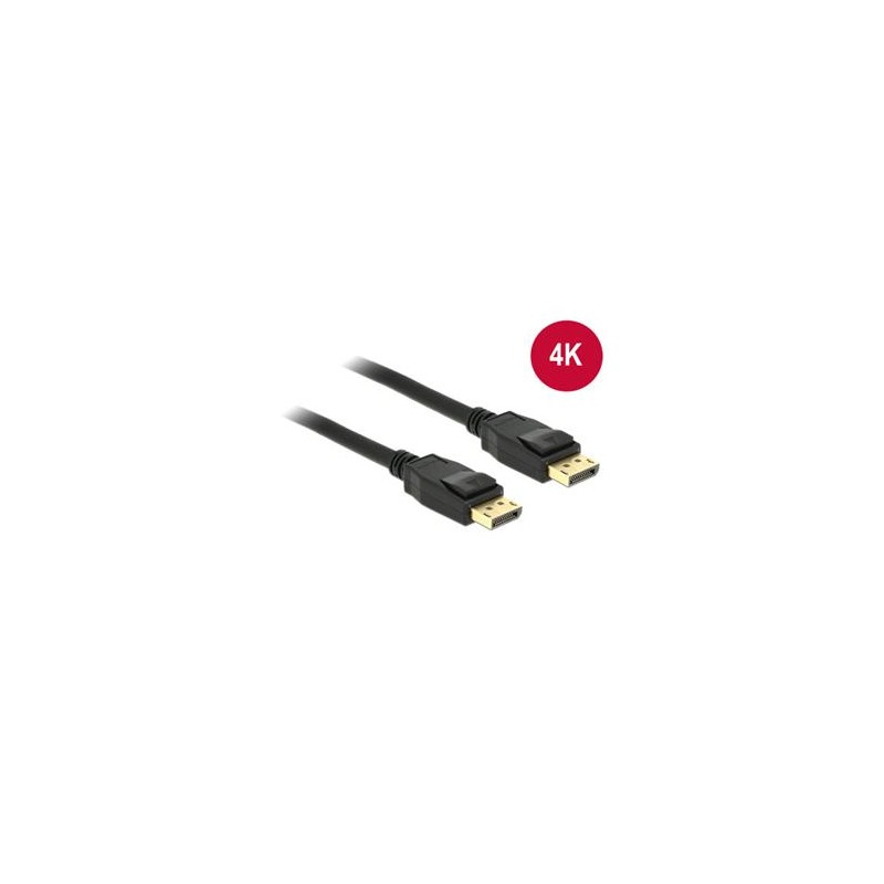 Delock - Kabel DisplayPort - DisplayPort (M) do DisplayPort (M) - 1 m - opatřený západkou - černá