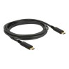 Delock - USB kabel - 24 pin USB-C (M) do 24 pin USB-C (M) - USB 3.1 Gen 1 - 3 A - 2 m - černá