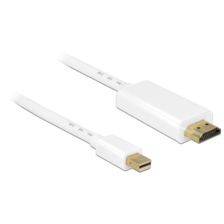 Delock - Kabel adaptéru - Mini DisplayPort s piny (male) do HDMI s piny (male) - 2 m - bílá