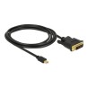 Delock - Kabel adaptéru - jeden spoj - Mini DisplayPort (M) do DVI-D (M) - DisplayPort 1.1 - 2 m - pasivní, křídlové šrouby