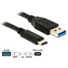 Delock - USB kabel - USB-C (M) do USB typ A (M) - USB 3.1 Gen 2 - 1 m - reverzibilní konektor C - černá