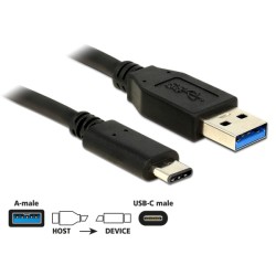 Delock - USB kabel - 24 pin USB-C (M) do USB typ A (M) - USB 3.1 Gen 2 - 50 cm - reverzibilní konektor C - černá