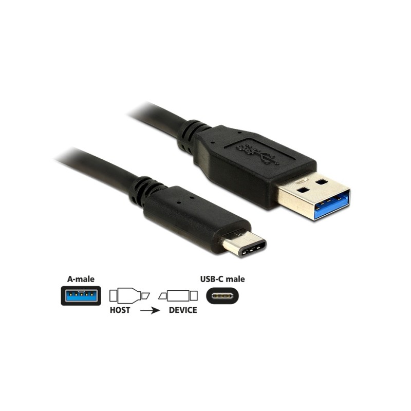 Delock - USB kabel - 24 pin USB-C (M) do USB typ A (M) - USB 3.1 Gen 2 - 50 cm - reverzibilní konektor C - černá
