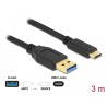 Delock - USB kabel - 24 pin USB-C (M) do USB typ A (M) - USB 3.2 Gen 1 - 3 m - černá