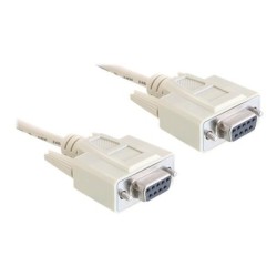 Delock - Null modem kabel - DB-9 (F) do DB-9 (F) - 5 m - křídlové šrouby - šedá