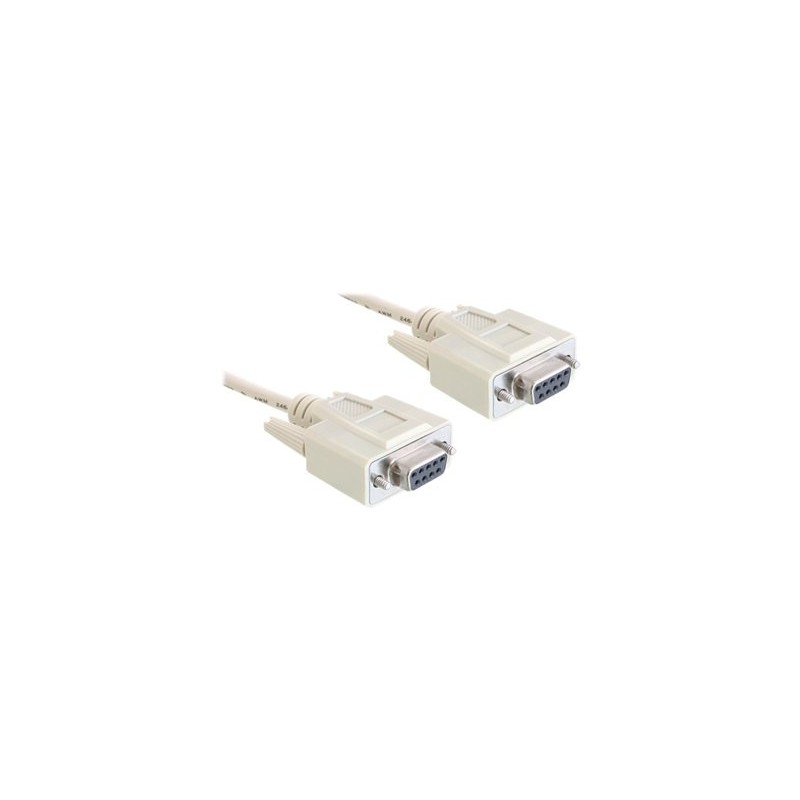 Delock - Null modem kabel - DB-9 (F) do DB-9 (F) - 5 m - křídlové šrouby - šedá