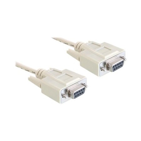 Delock - Null modem kabel - DB-9 (F) do DB-9 (F) - 5 m - křídlové šrouby - šedá