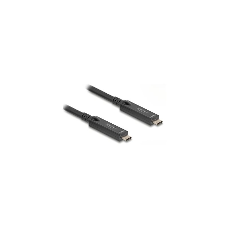 Delock - USB kabel - 24 pin USB-C (M) do 24 pin USB-C (M) - DisplayPort 1.4 - 20 V - 3 A - 15 m - Active Optical Cable (AOC)