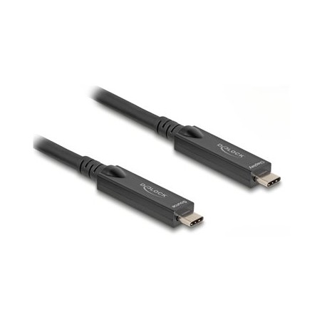 Delock - USB kabel - 24 pin USB-C (M) do 24 pin USB-C (M) - DisplayPort 1.4 - 20 V - 3 A - 15 m - Active Optical Cable (AOC)